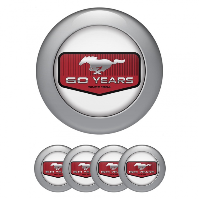 Ford Mustang Wheel Stickers for Center Caps jubilee model with gray ring