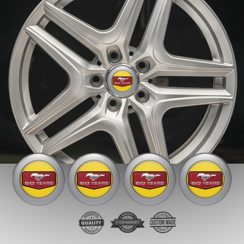 Ford Mustang Emblems for Wheel center caps jubilee model with yellow gray