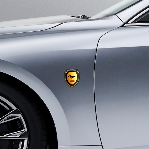 Ford Mustang GT Silicone Sticker Gold Metallic effect