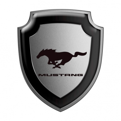 Ford Mustang GT Shield Silicone Sticker Grey Metallic Effect