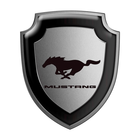 Ford Mustang GT Shield Silicone Sticker Grey Metallic Effect