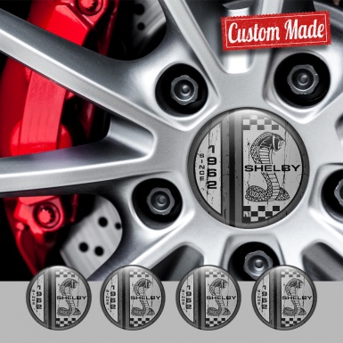 Ford Shelby Wheel Stickers for Center Caps Gray Black 1962 