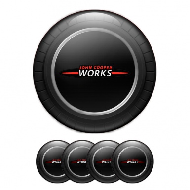 Mini Cooper John Works Wheel Cap Silicone Stickers Black Edition