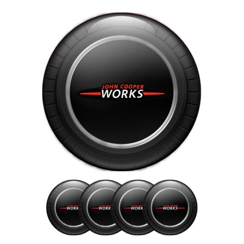 Mini Cooper John Works Wheel Cap Silicone Stickers Black Edition