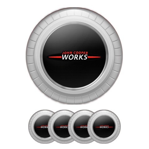 Mini Cooper John Works Wheel Cap Silicone Stickers Grey Edition