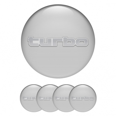TurboR Emblems for Wheel center caps Style Grey