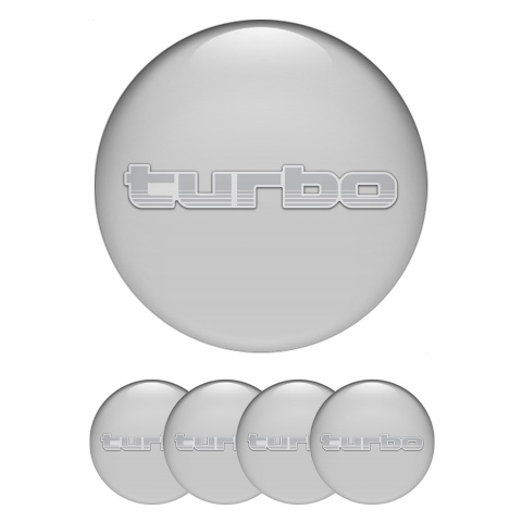 TurboR Emblems for Wheel center caps Style Grey