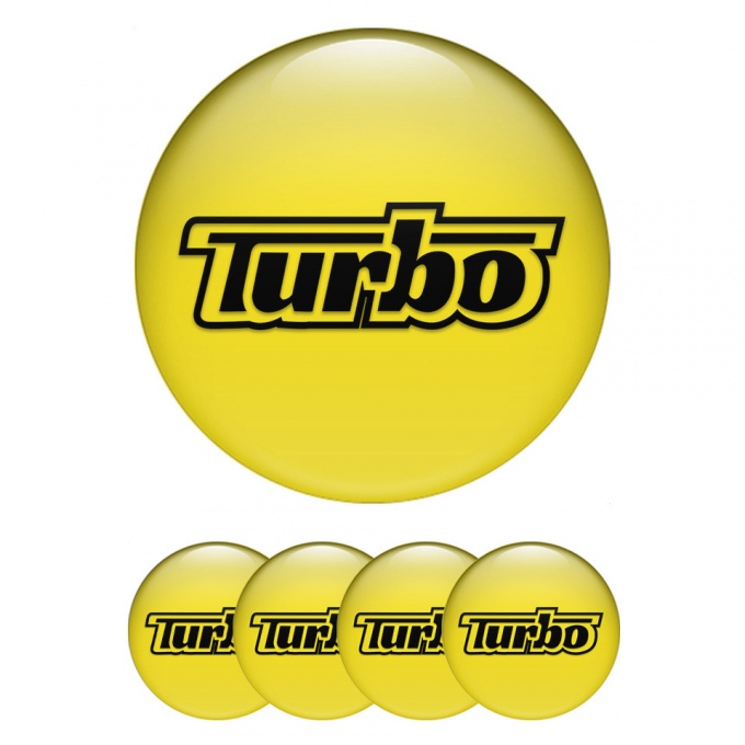 TurboR Silicone Emblems Black logo stil Yellow