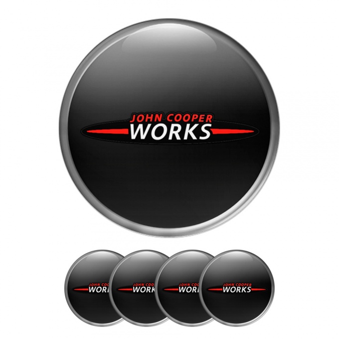 Mini Cooper John Works Wheel Cap Silicone Stickers Classic Black