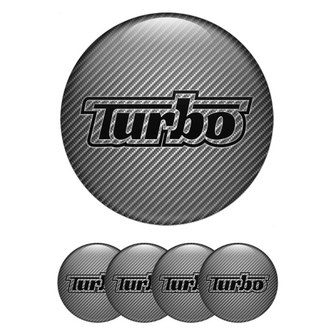 TurboR Emblem for Center Caps Black logo and carbon