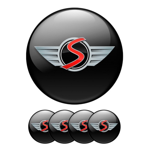 Mini Cooper S Wheel Cap Silicone Stickers Black