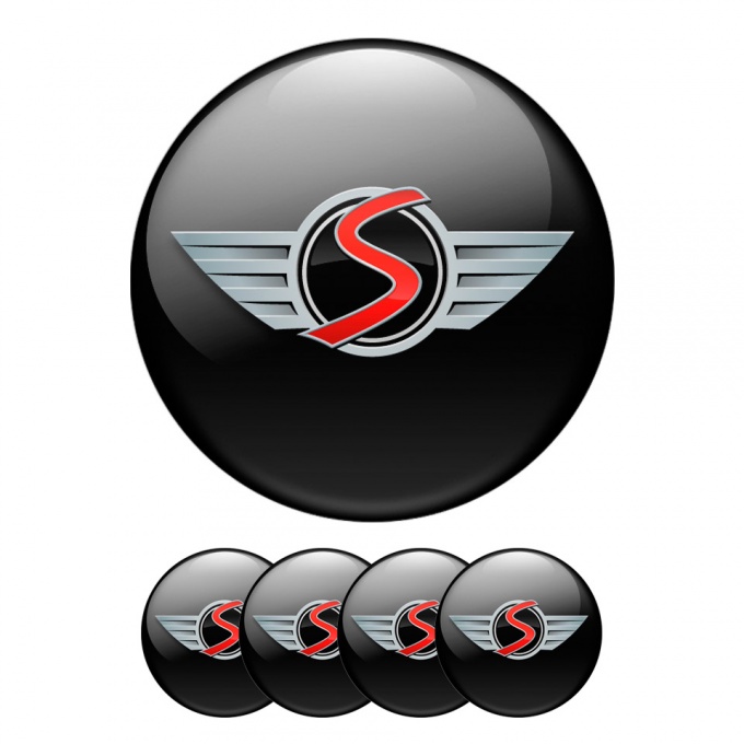 Mini Cooper S Wheel Cap Silicone Stickers Black