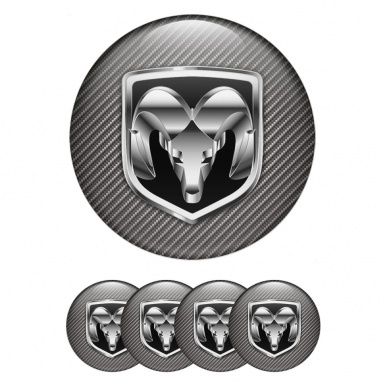 Dodge Wheel Emblems for Center Caps 3D Black Logo