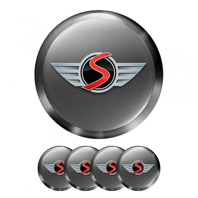 Mini Cooper S Wheel Cap Silicone Stickers Grey