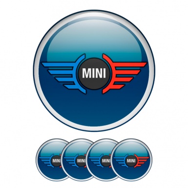 Mini Cooper Domed Stickers Wheel Cap Navy Edition