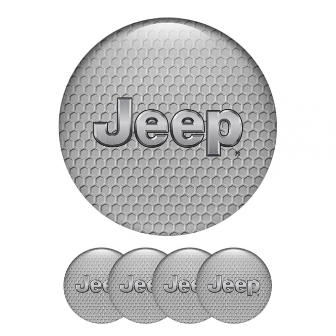 Jeep Wheel Center Cap Domed Stickers  Honeycomb