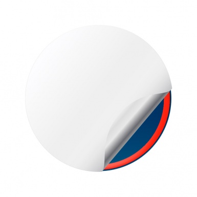 Mini Cooper Domed Stickers Wheel Cap Navy Red Ring