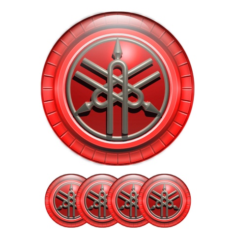 Yamaha Domed Stickers Red 3D Logo