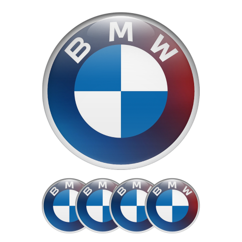BMW Silicone Stickers Wheel Cap Blue Gradient