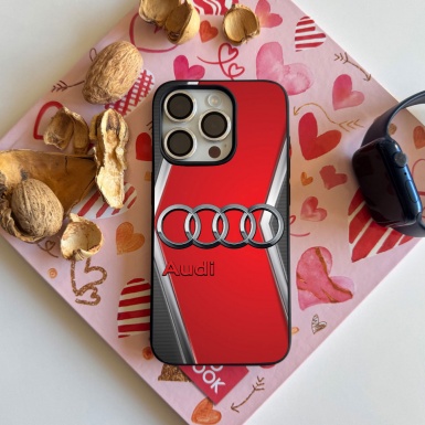 Audi iPhone case design red and gray