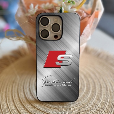 Audi gray iPhone case with logo