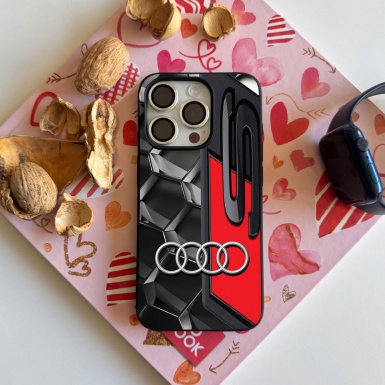 Audi iPhone case 3D honeycomb design with logo
