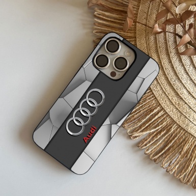 Audi silicone case for iPhone with gray elements and logo 014