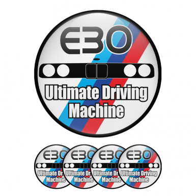 BMW E30 Silicone Stickers Wheel Cap Ultimate Machine White