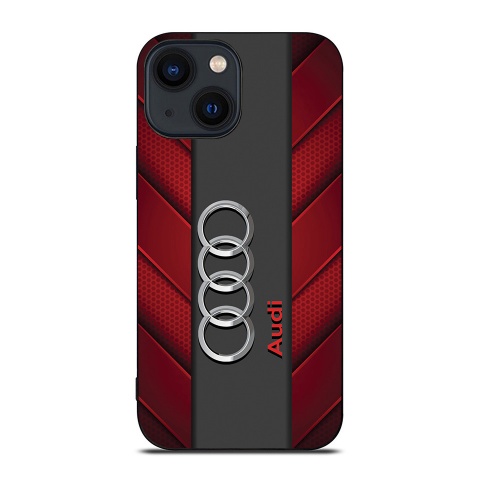 Audi iPhone case red and gray with logo in the center 026
