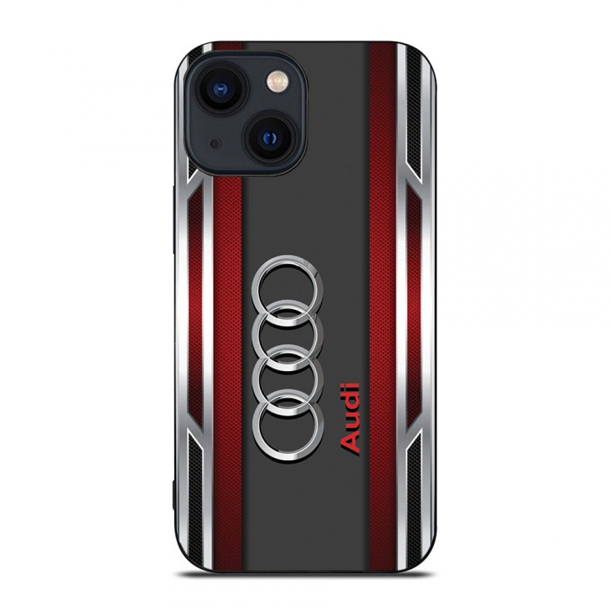 Audi phone case with red elements and logo in the middle 034
