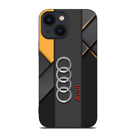 Audi  case for iPhone with elements yellow and gray with logo in the center 036