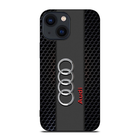 Audi durable silicone phone case black with logo in the center 038