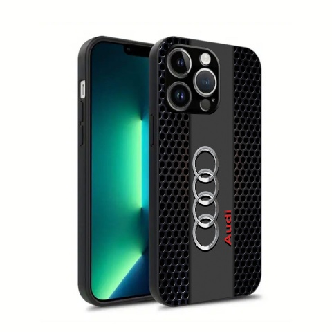 Audi durable silicone phone case black with logo in the center 038