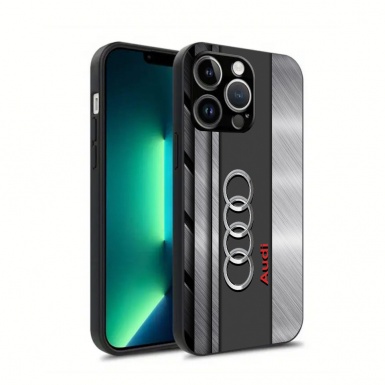Audi iPhone case gray with 3D elements and logo 039