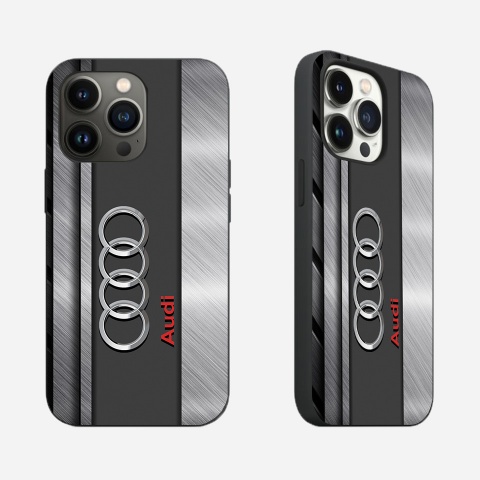 Audi iPhone case gray with 3D elements and logo 039