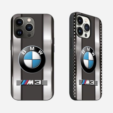 BMW M3 case for iPhone edition gray with center emblem 002