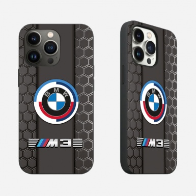 BMW M3 slim phone case with honeycomb elements and logo 005