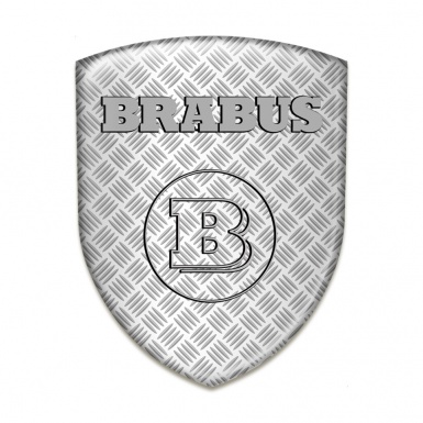 Brabus Silicone Car Decal Badge Style Gray base with White Mesh 