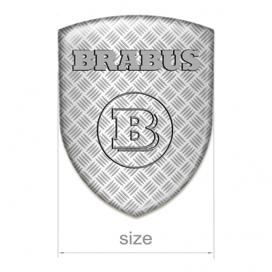 Brabus Silicone Car Decal Badge Style Gray base with White Mesh 