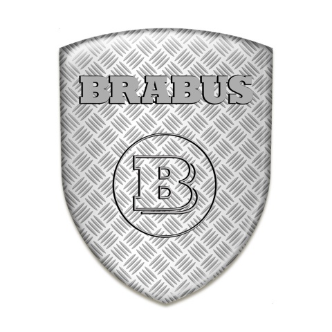 Brabus Silicone Car Decal Badge Style Gray base with White Mesh 