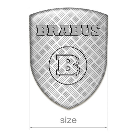 Brabus Silicone Car Decal Badge Style Gray base with White Mesh 