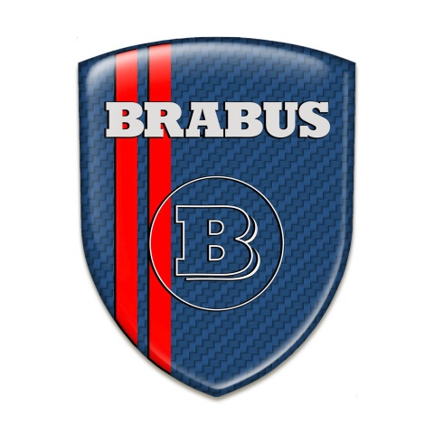 Brabus Auto Emblem Style Blue Base with Red lines 