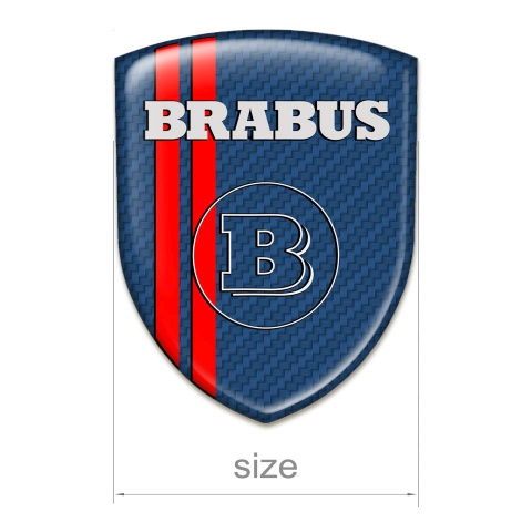 Brabus Auto Emblem Style Blue Base with Red lines 
