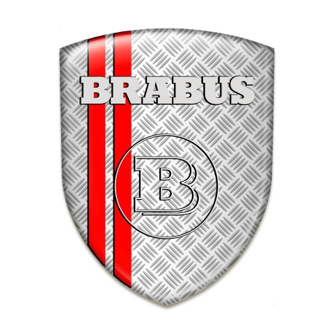 Brabus Resin Sticker Stylish Base Of Squares With Red Lines