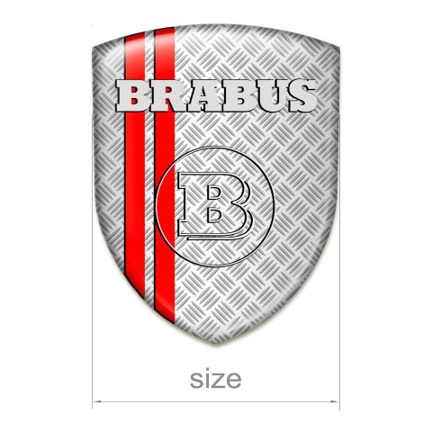 Brabus Resin Sticker Stylish Base Of Squares With Red Lines
