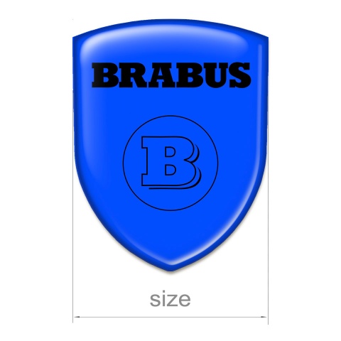 Brabus 3D Gel Emblem High-Quality Blue Base with Black Logo