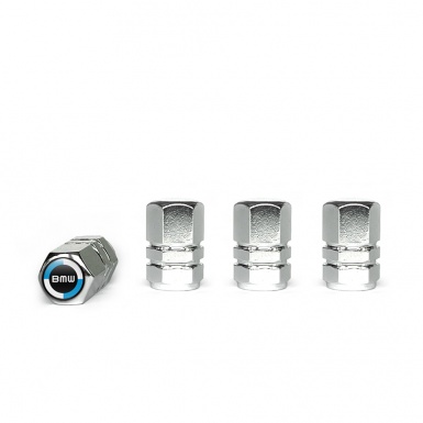 BMW Tyre Valve Caps Chrome 4 pcs New Style Logo