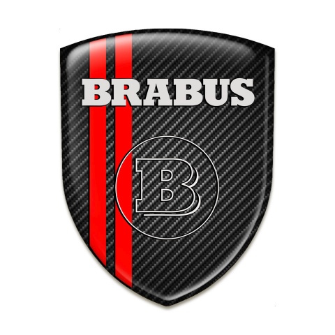 Brabus Epoxy Logo Emblem Edition Black Carbon with Red Lines