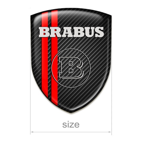 Brabus Epoxy Logo Emblem Edition Black Carbon with Red Lines
