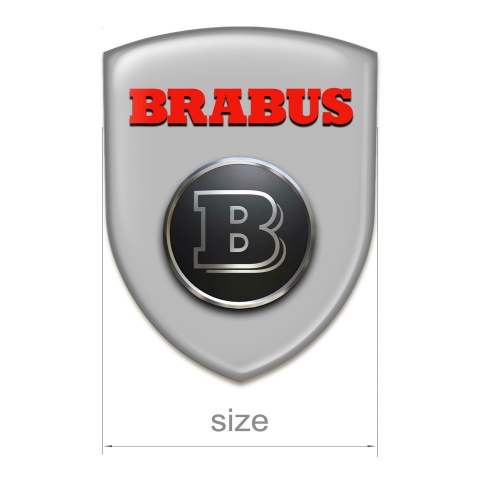 Brabus Car Accessories Badge Stylish Grey Base Red Logo